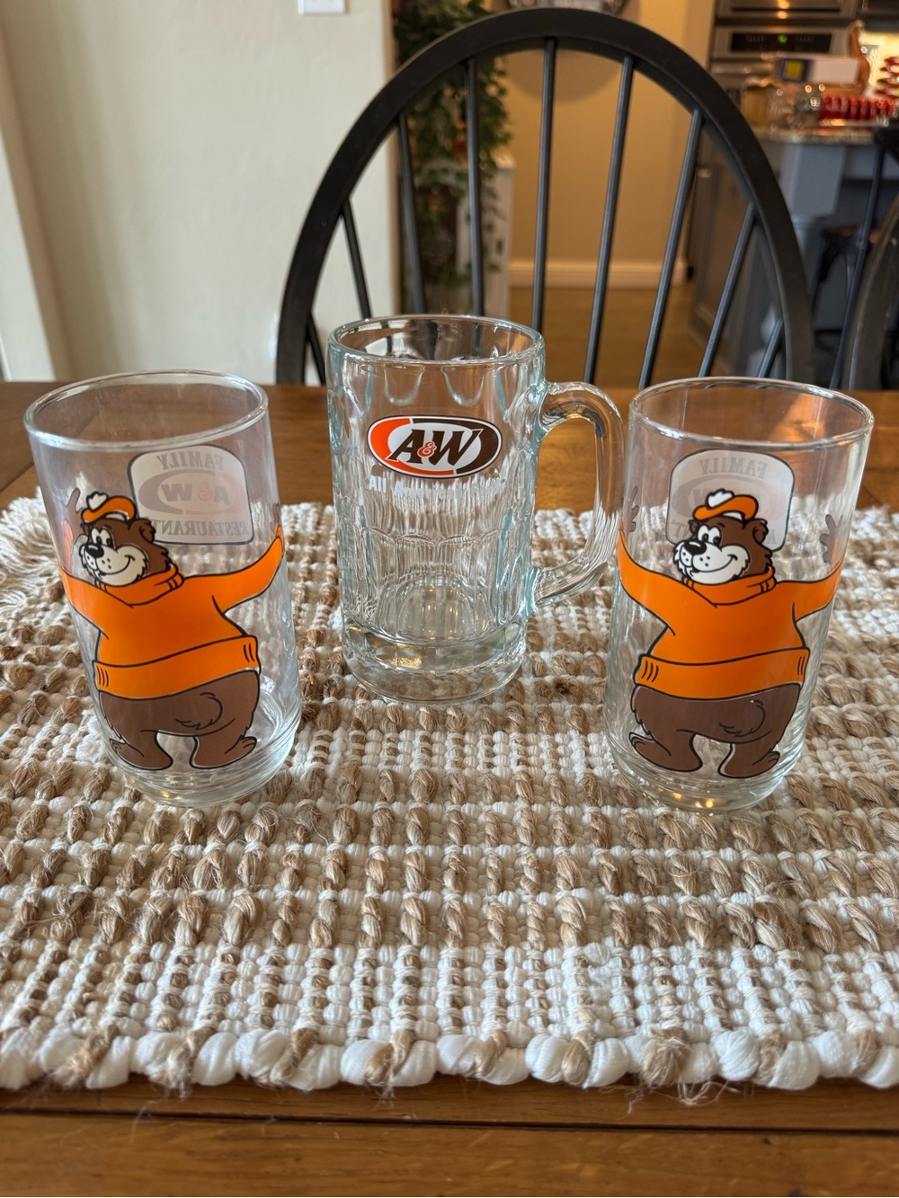 Vintage A&W Root Beer Mug and glasses - set of 3